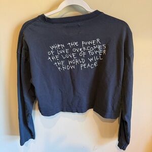 Chnge Long Sleeve Crop Sweatshirt Peace